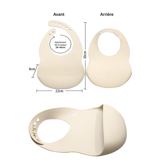 Bavoir bébé silicone guide taille