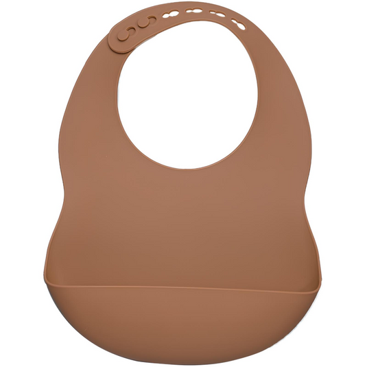 Bavoir bébé silicone marron