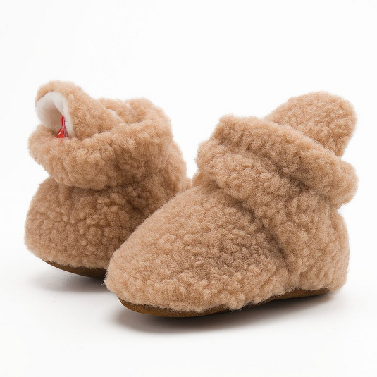 Chaussons souples pour bébé marron