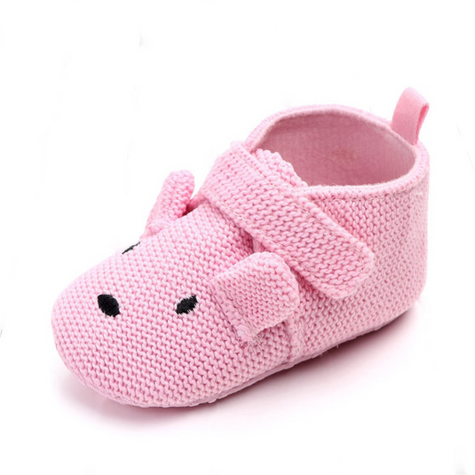 Chaussons souples bébé rose