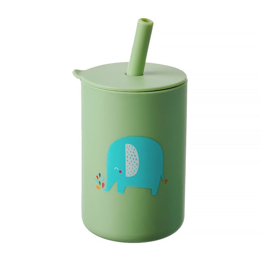 Tasse d'apprentissage pour bébé anti-fuite avec paille